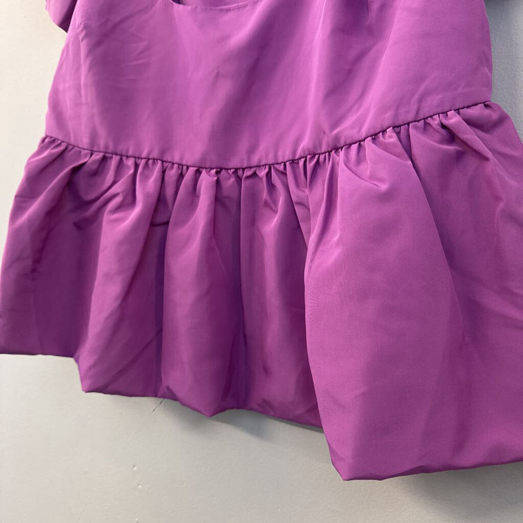Express Purple Short Puff Sleeve Top Small