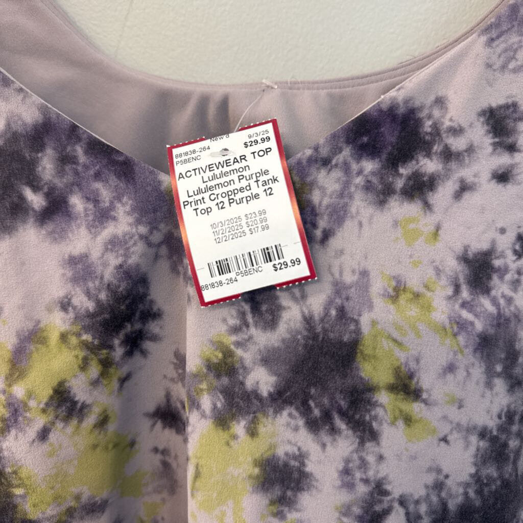 Lululemon Purple Print Cropped Tank Top 12
