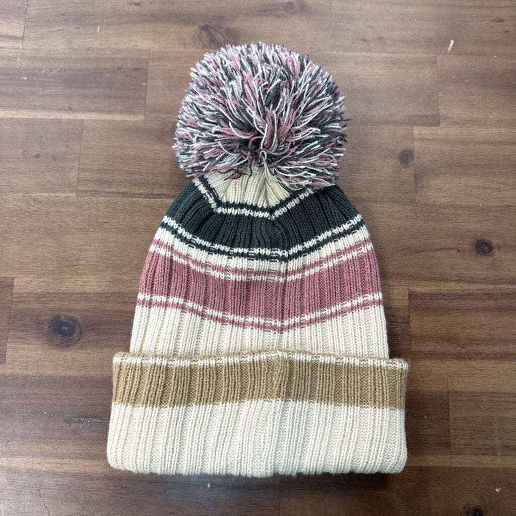 47 Cream/ Multi Striped Knit Virginia Tech Beanie Hat