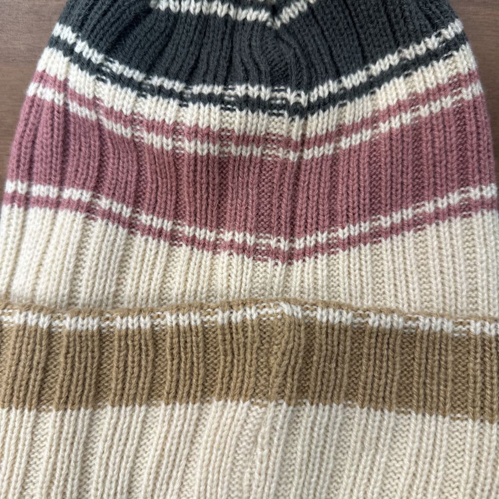47 Cream/ Multi Striped Knit Virginia Tech Beanie Hat