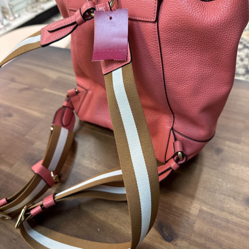 Coach Pink Pebbled Leather Jes Backpack with Horse Carriage
