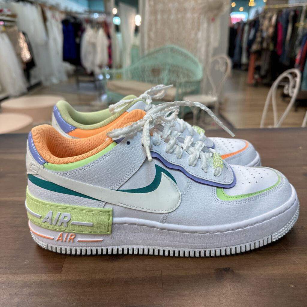 Nike White/ Multi AF1 Shadow Sneakers 10