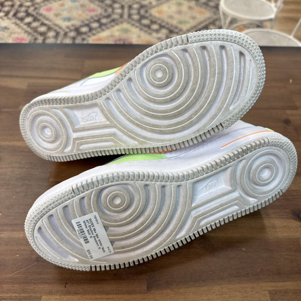 Nike White/ Multi AF1 Shadow Sneakers 10
