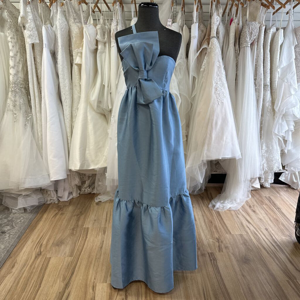 Petal and Pup Blue Betina Bow Front Long Dress Extra Large