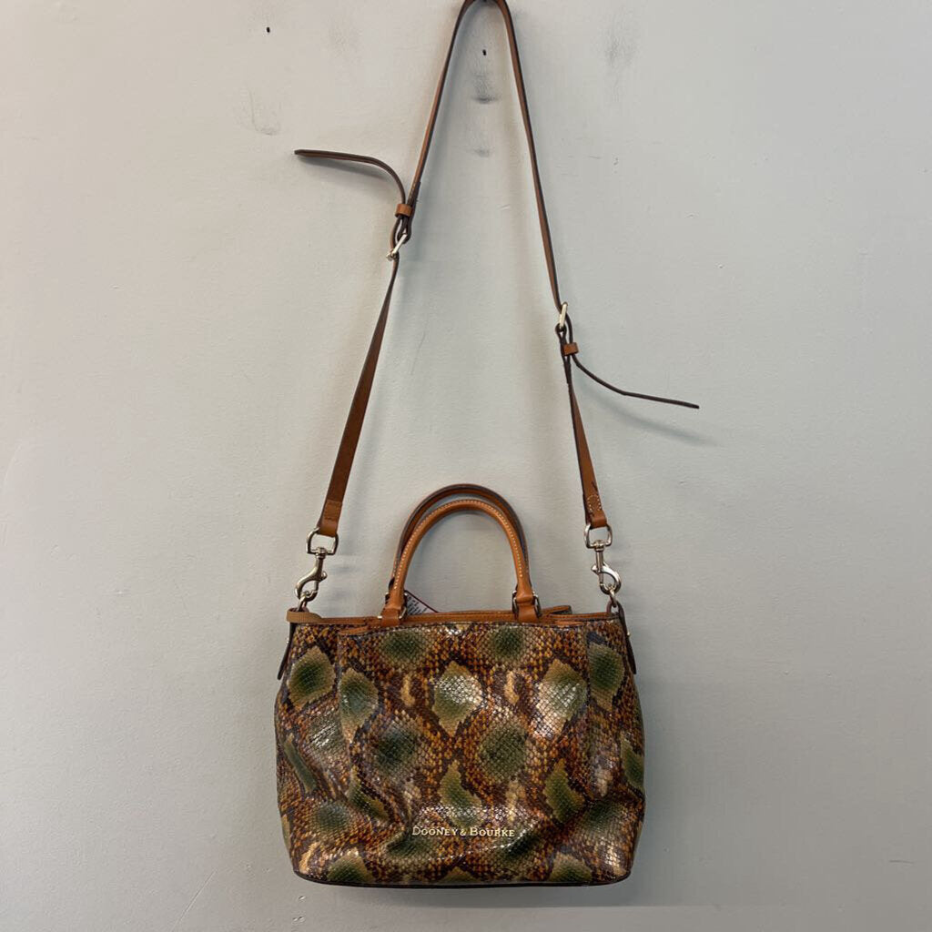 Dooney and Bourke Brown/ Green Python Barlow Purse