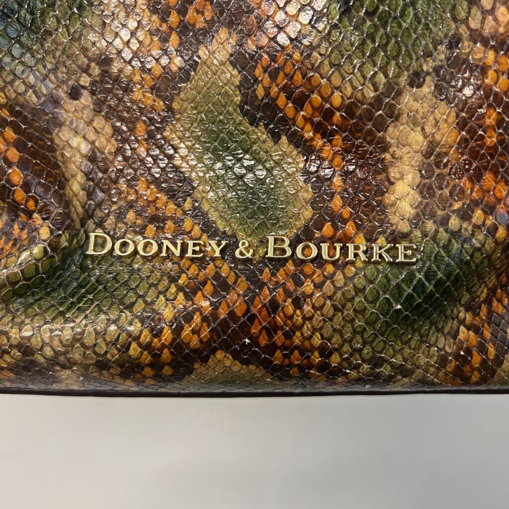 Dooney and Bourke Brown/ Green Python Barlow Purse