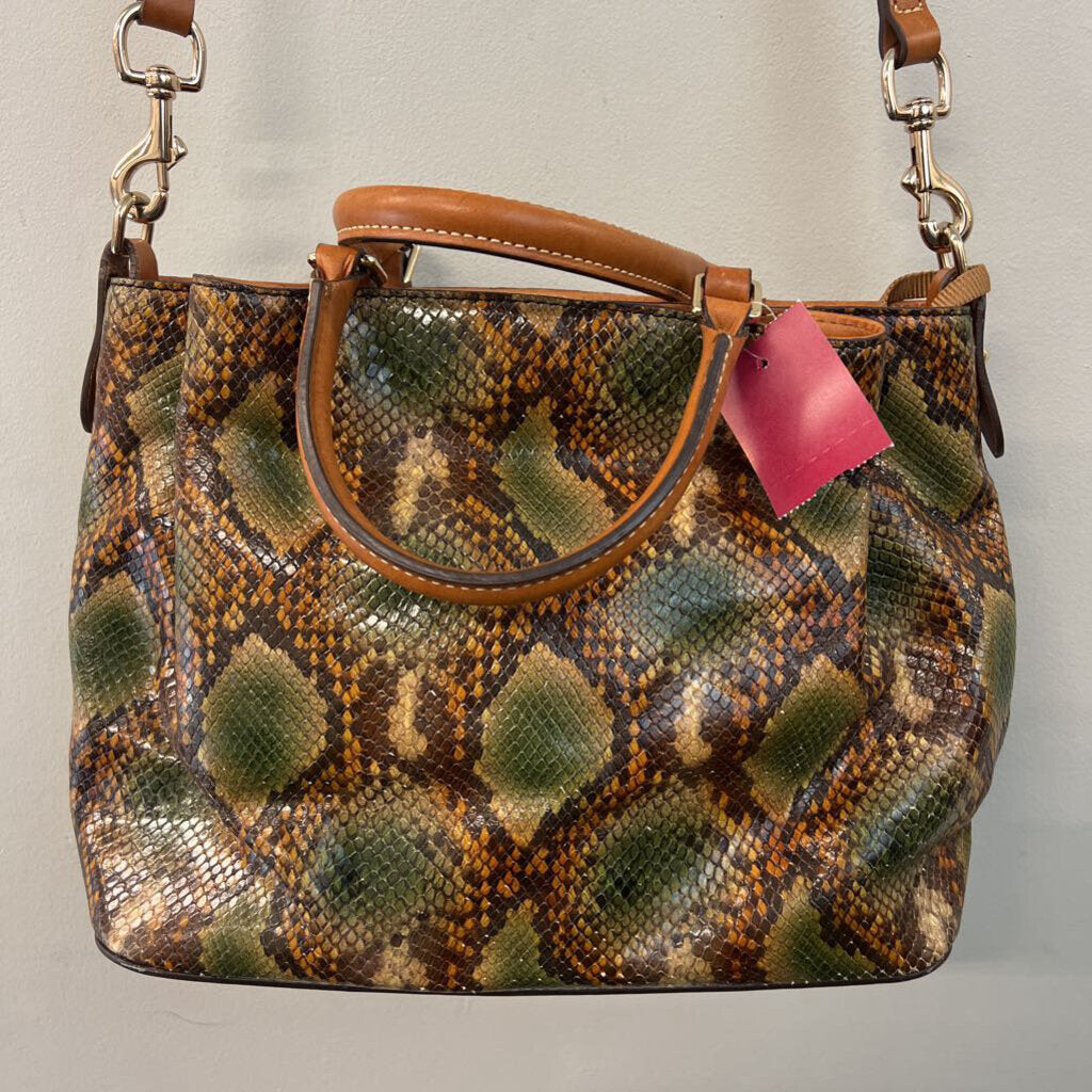 Dooney and Bourke Brown/ Green Python Barlow Purse