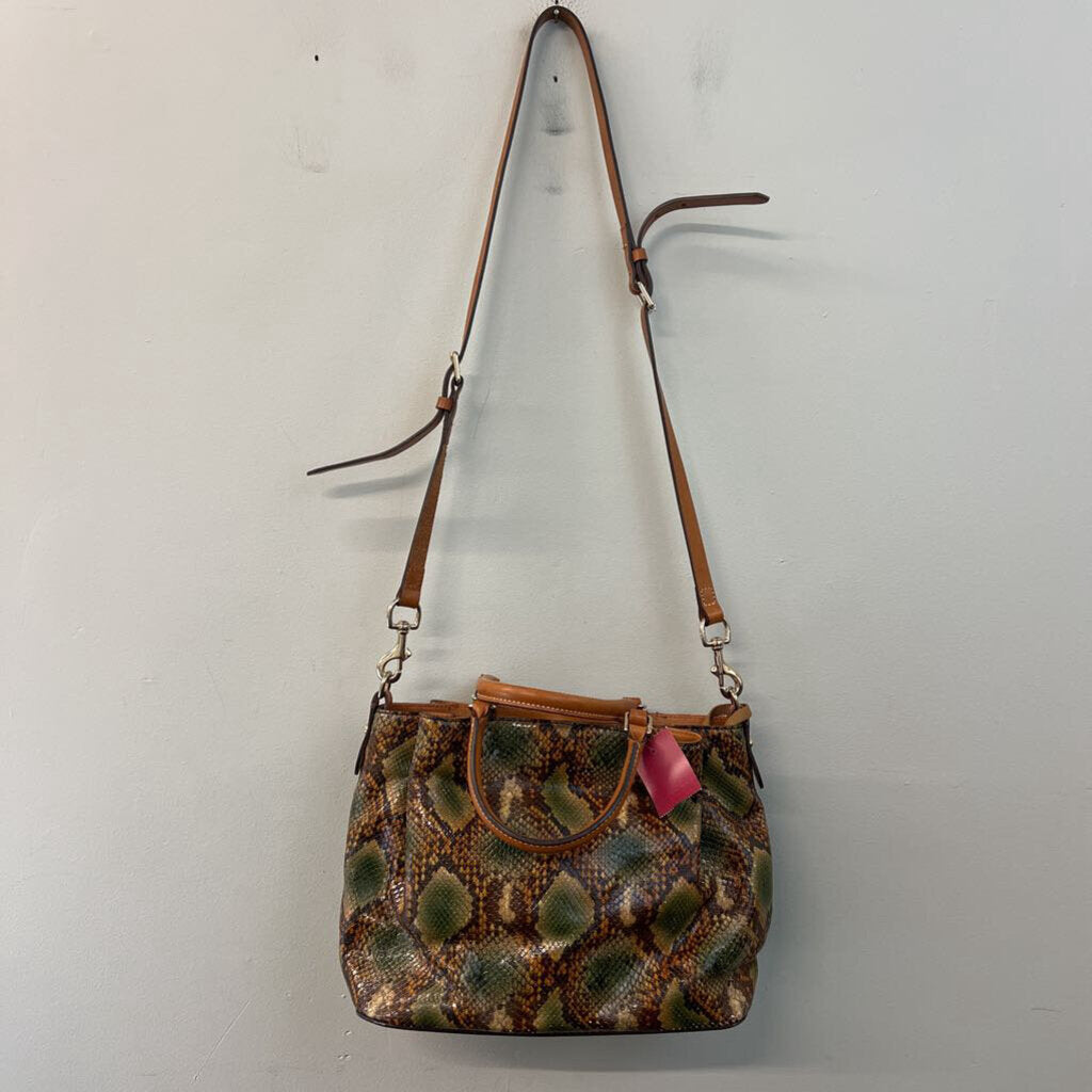 Dooney and Bourke Brown/ Green Python Barlow Purse
