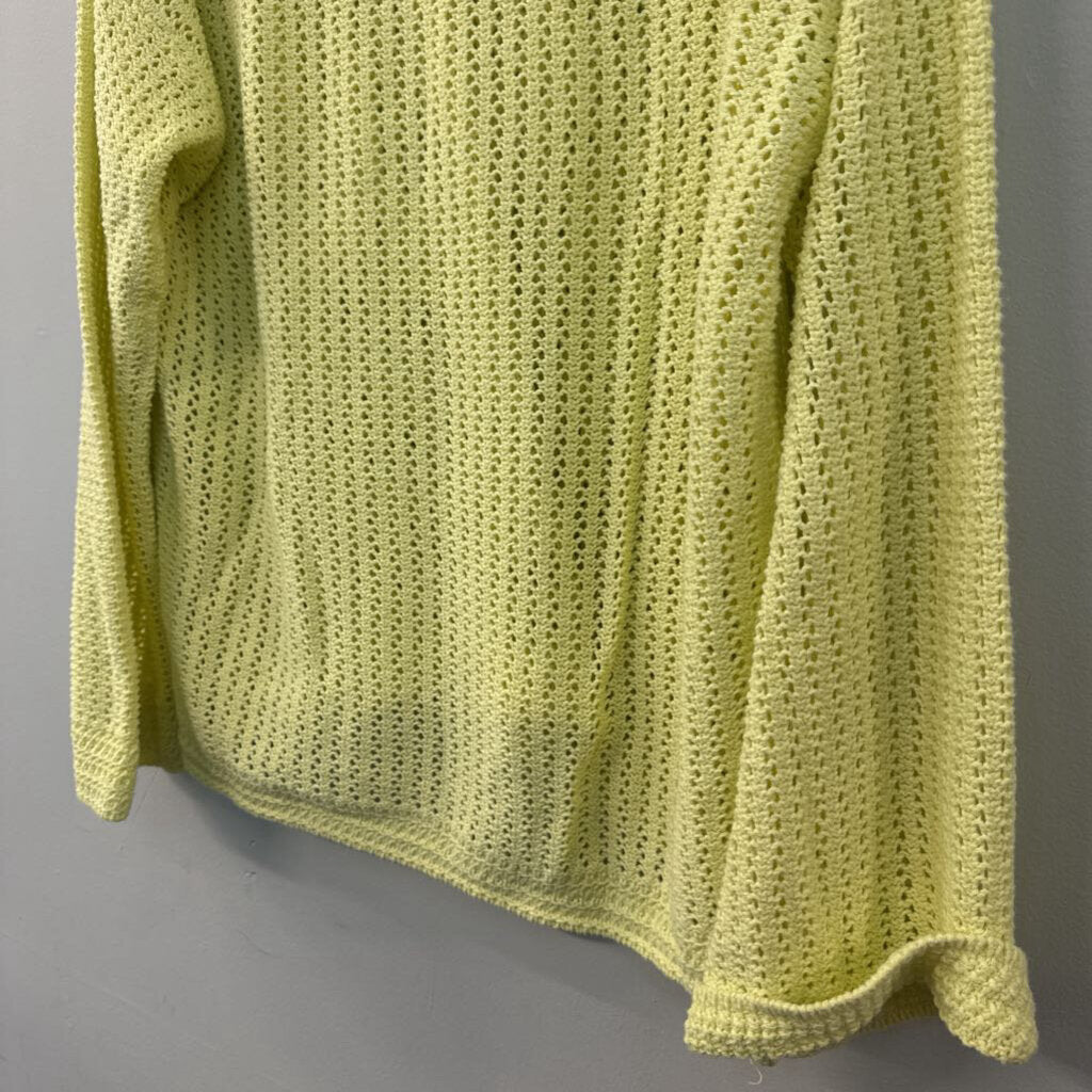 Z Supply Lime Green Open Knit Long Sleeve Sweater Top Small