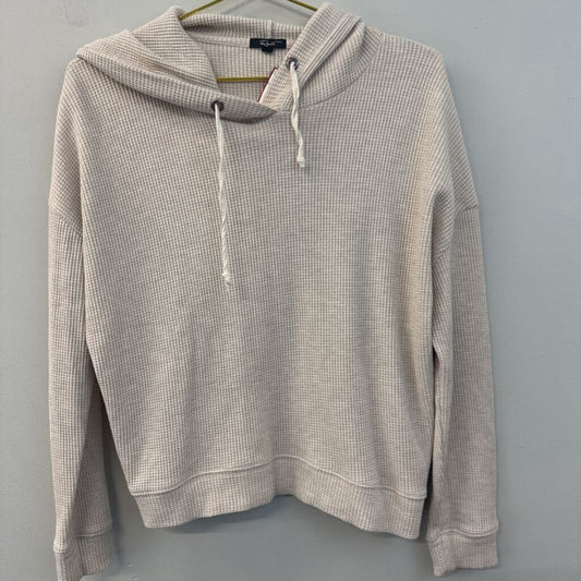 Rails Biege Waffle Knit Long Sleeve Hooded Top Medium