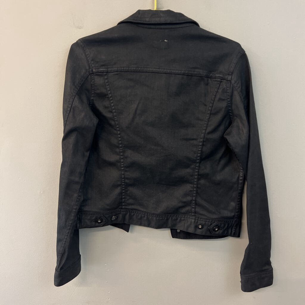 Adriano Goldschmied Black Coated Denim Jacket Medium