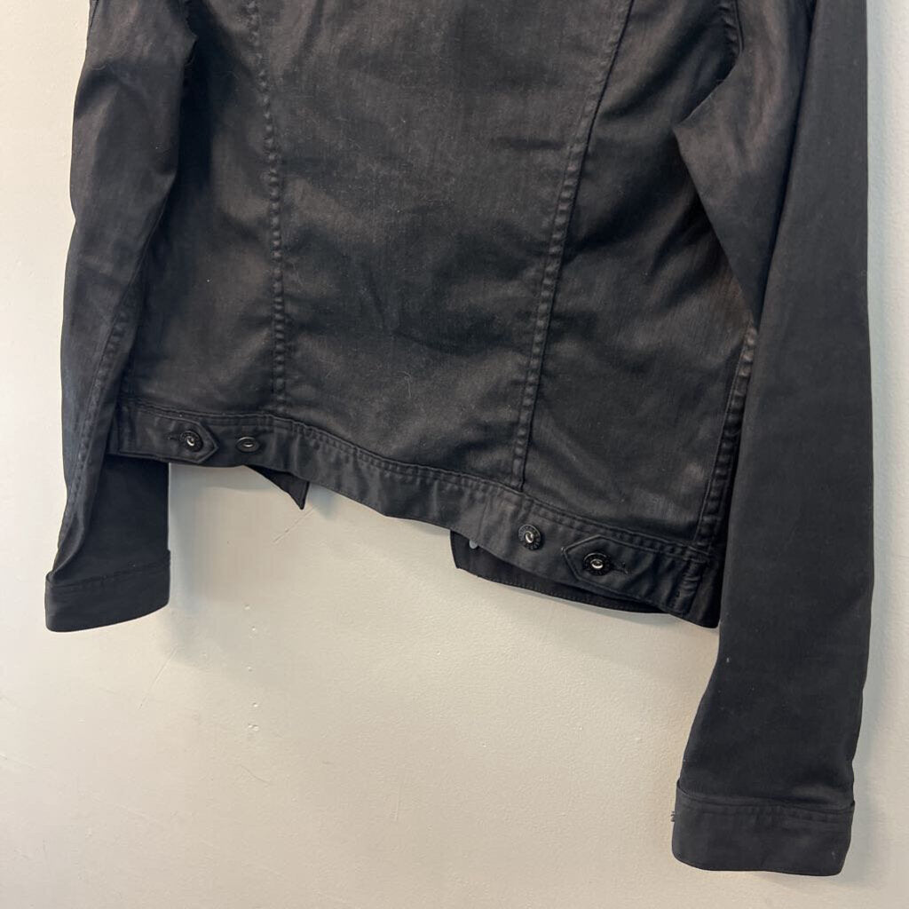 Adriano Goldschmied Black Coated Denim Jacket Medium