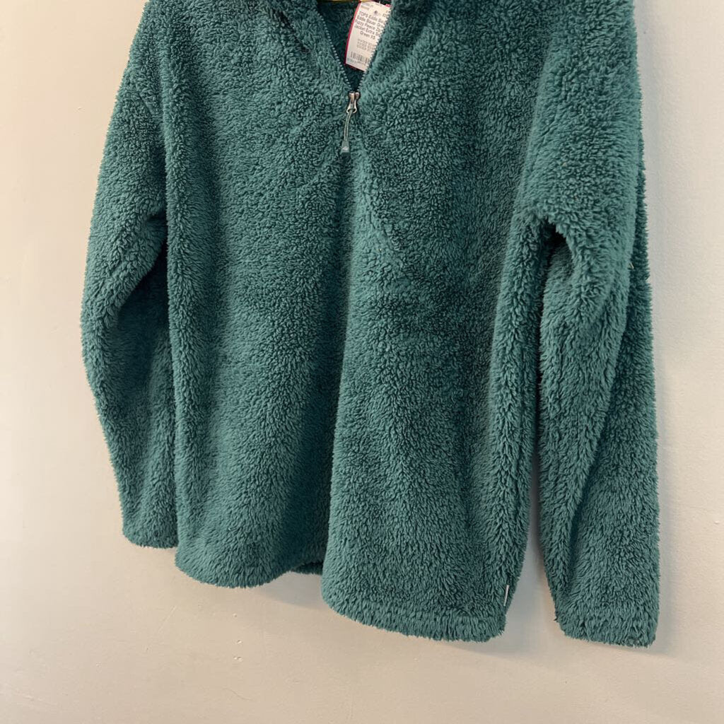 Eddie Bauer Green Fuzzy Fleece Zip Up Jacket Extra Small