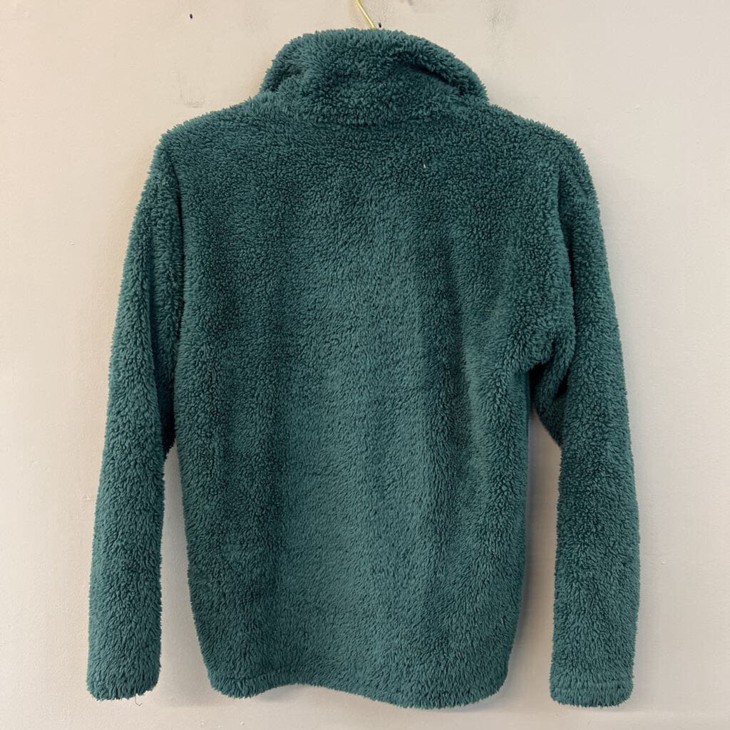 Eddie Bauer Green Fuzzy Fleece Zip Up Jacket Extra Small