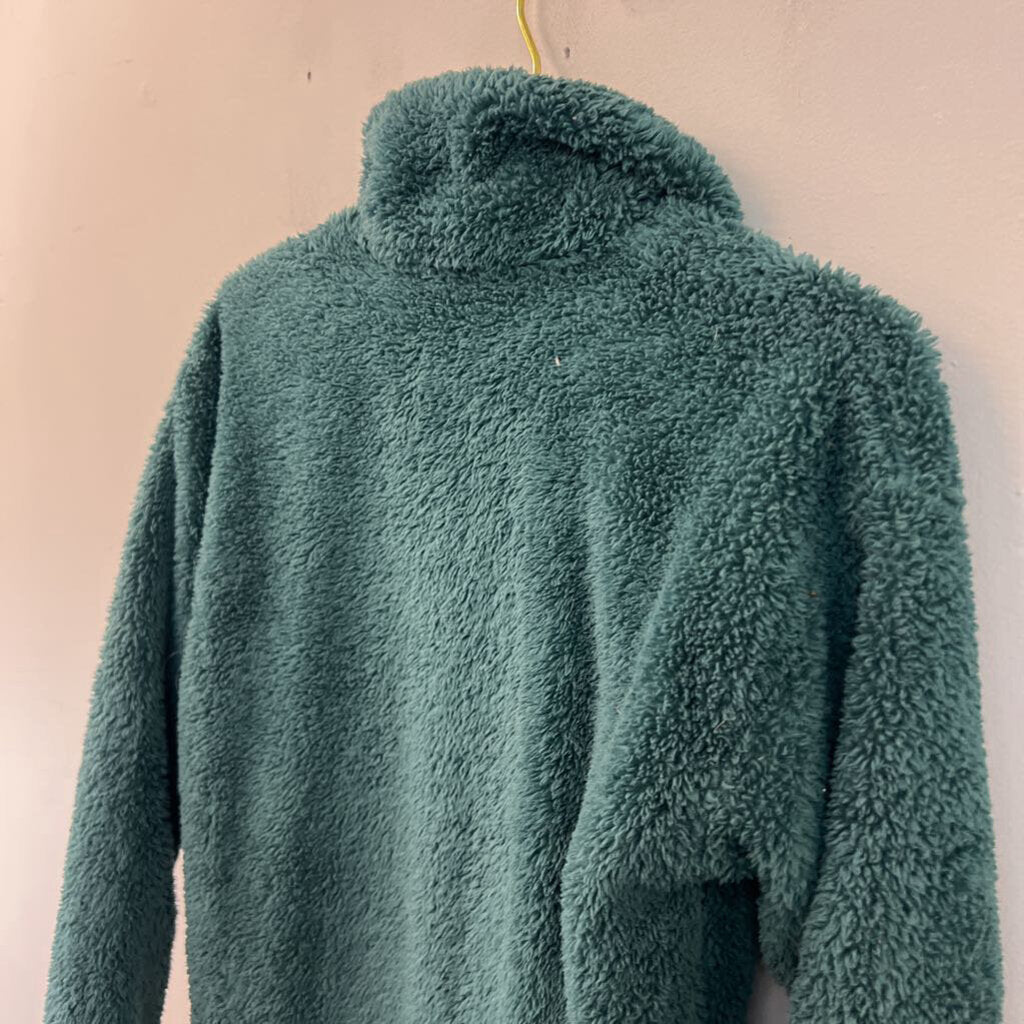 Eddie Bauer Green Fuzzy Fleece Zip Up Jacket Extra Small