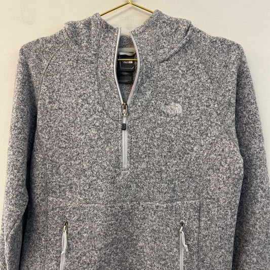 The North Face Grey Quarter Zip Hooded Pullover Small