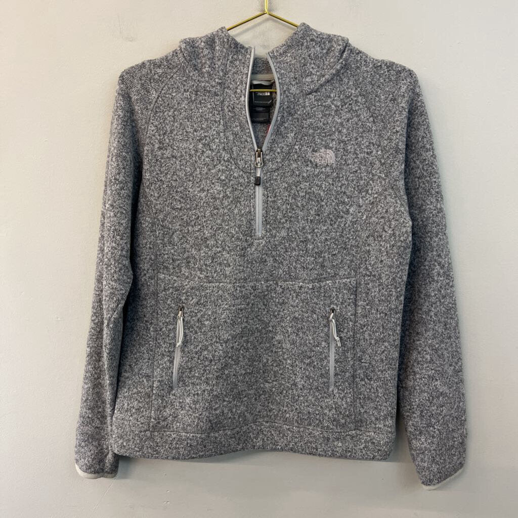 The North Face Grey Quarter Zip Hooded Pullover Small