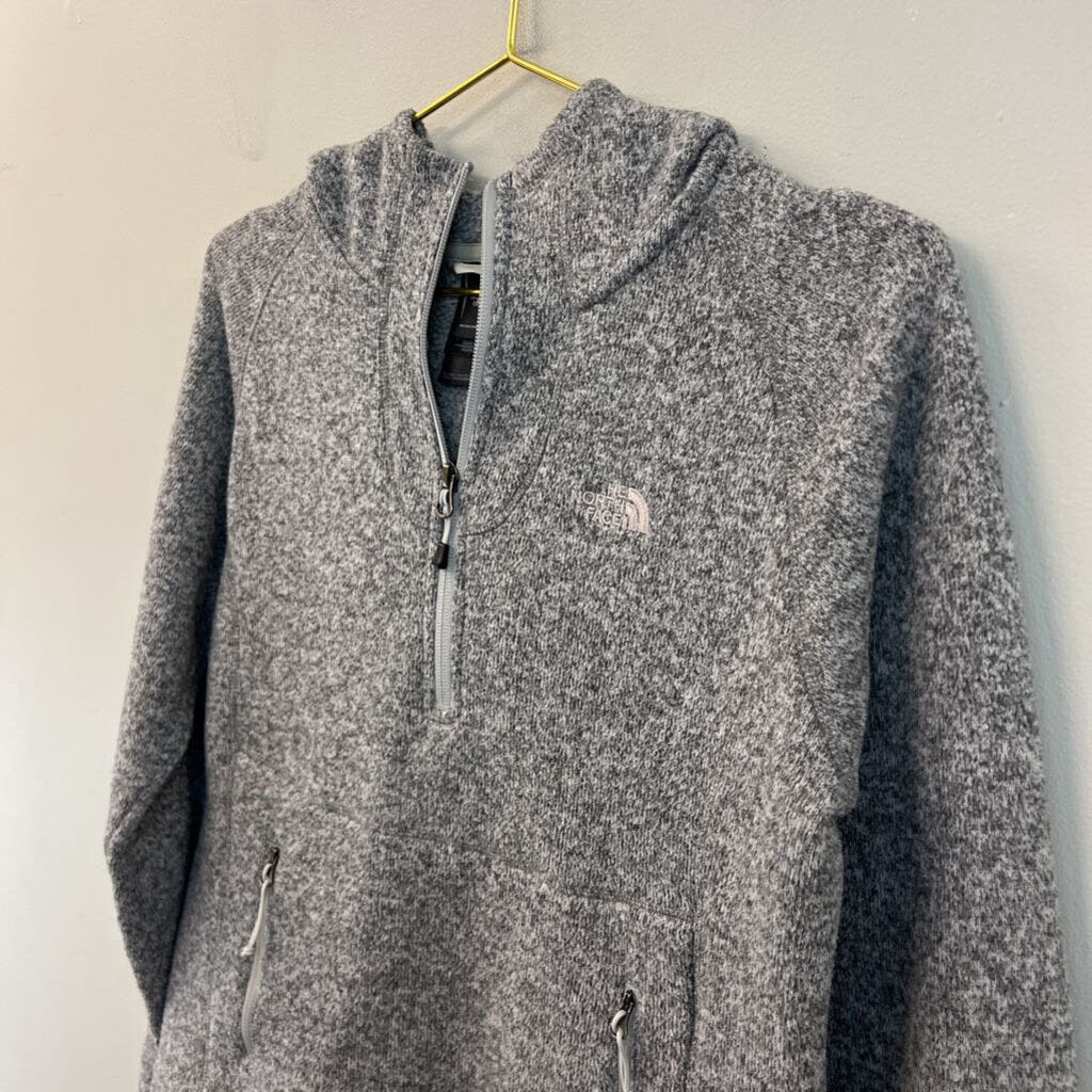 The North Face Grey Quarter Zip Hooded Pullover Small