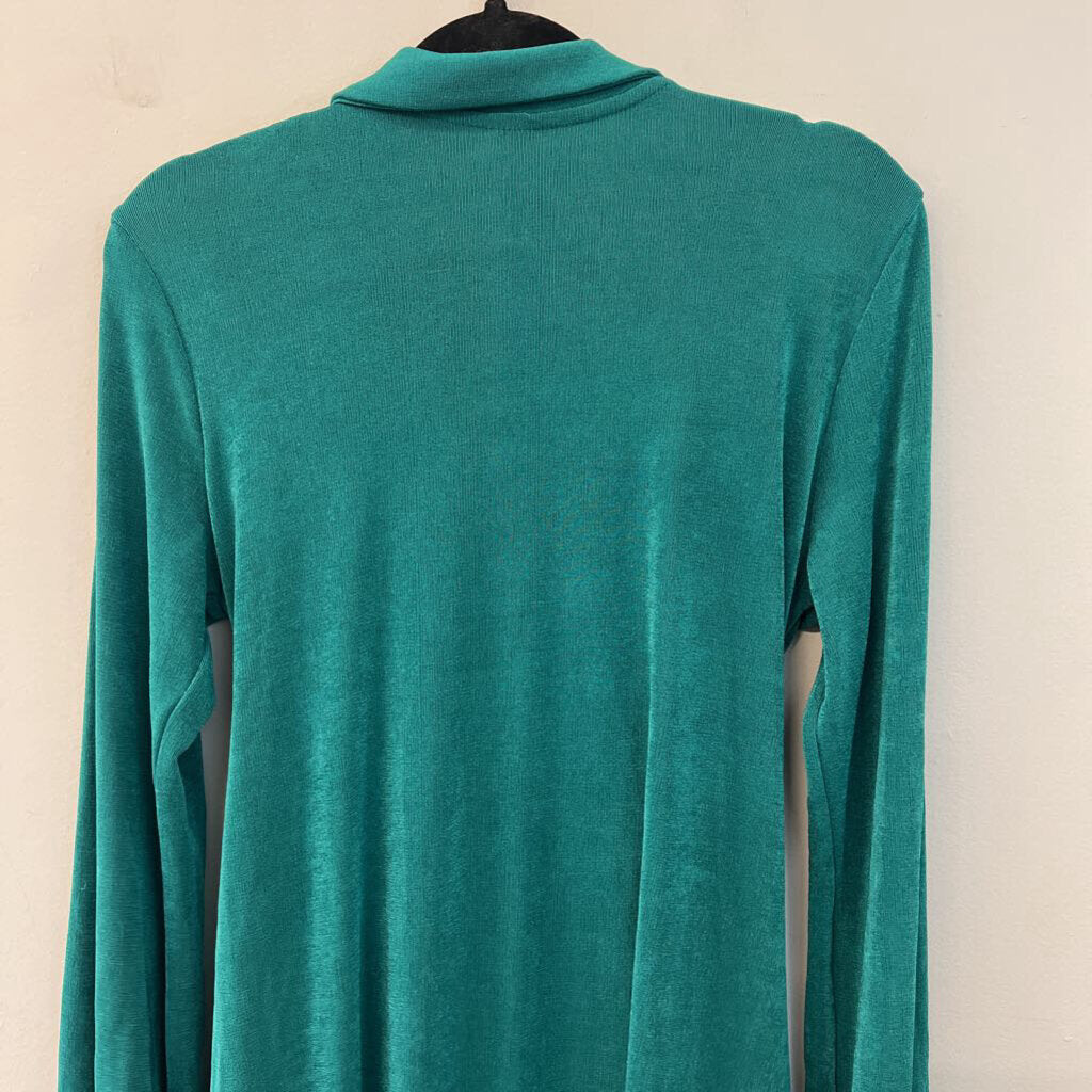 Green Stretchy Long Sleeve Tie Waist Dress Large
