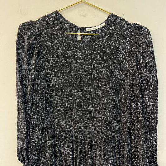Abercrombie and Fitch Black/ White Polka Long Sleeve Dress Small