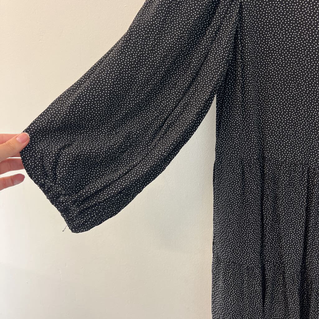 Abercrombie and Fitch Black/ White Polka Long Sleeve Dress Small