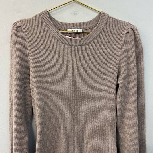 BB Dakota Beige Knit Long Sleeve Sweater Dress Small