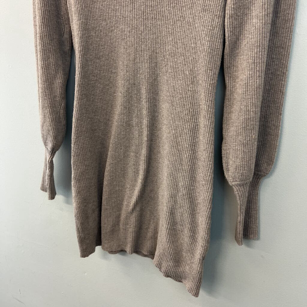 BB Dakota Beige Knit Long Sleeve Sweater Dress Small