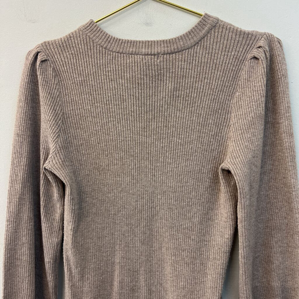 BB Dakota Beige Knit Long Sleeve Sweater Dress Small