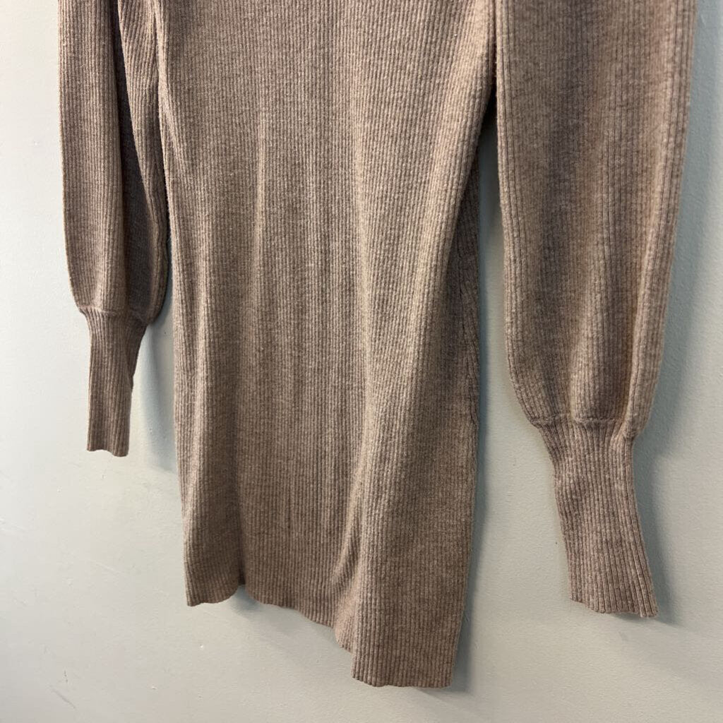 BB Dakota Beige Knit Long Sleeve Sweater Dress Small