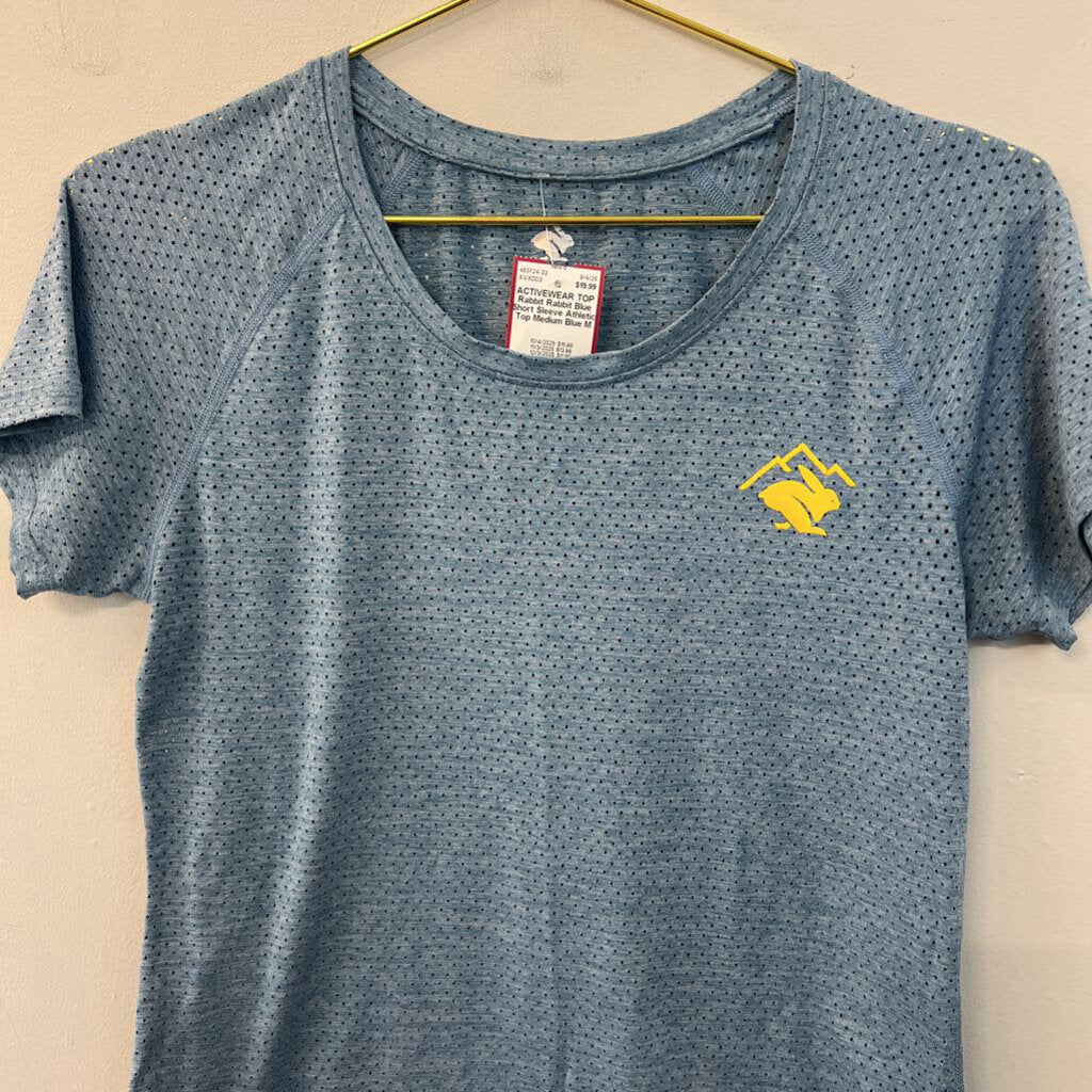 Rabbit Blue Short Sleeve Athletic Top Medium