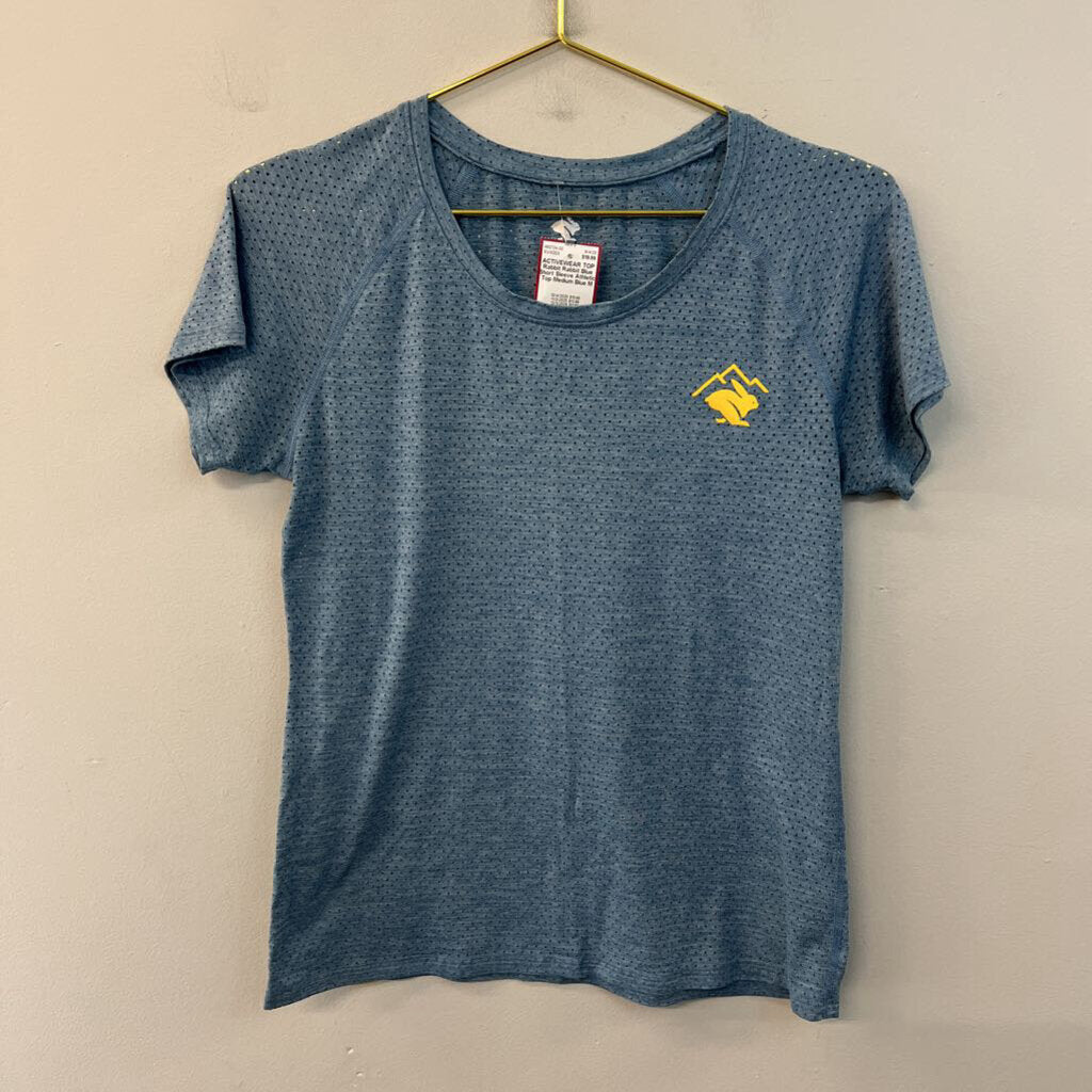 Rabbit Blue Short Sleeve Athletic Top Medium