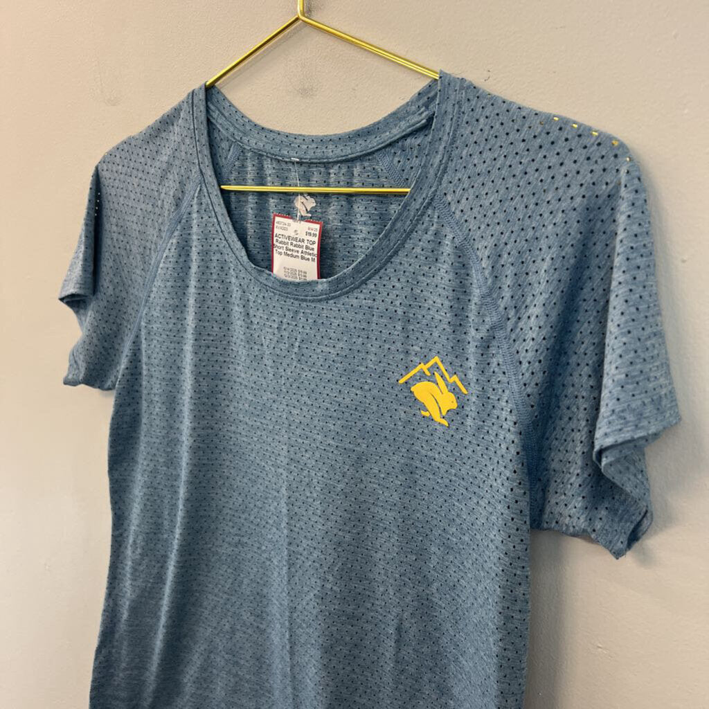 Rabbit Blue Short Sleeve Athletic Top Medium