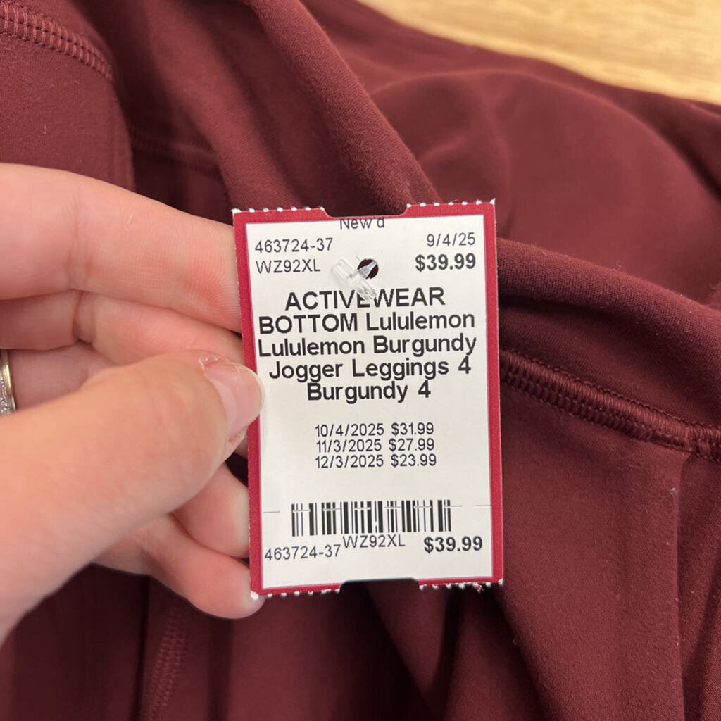 Lululemon Burgundy Jogger Leggings 4
