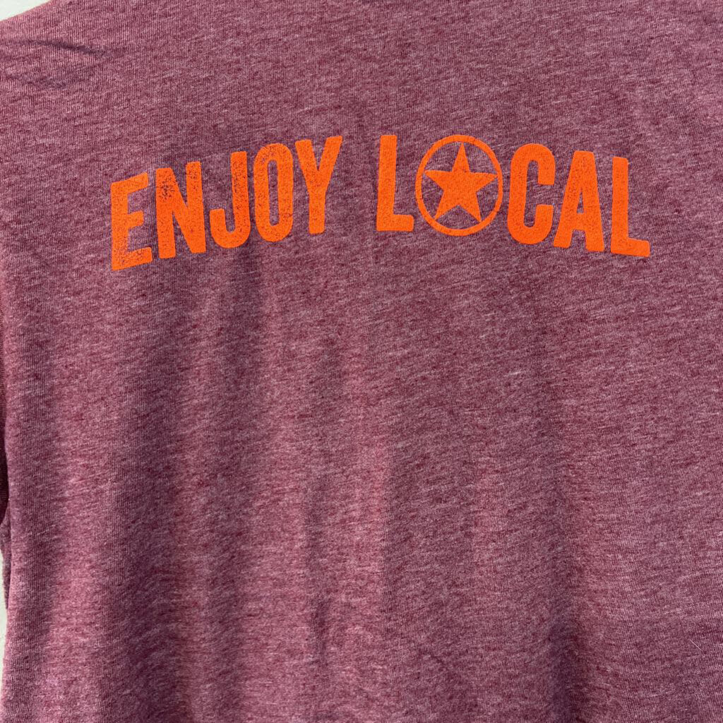Burgundy/ Orange Star Hill Brewery Short Sleeve Graphic Tee Small