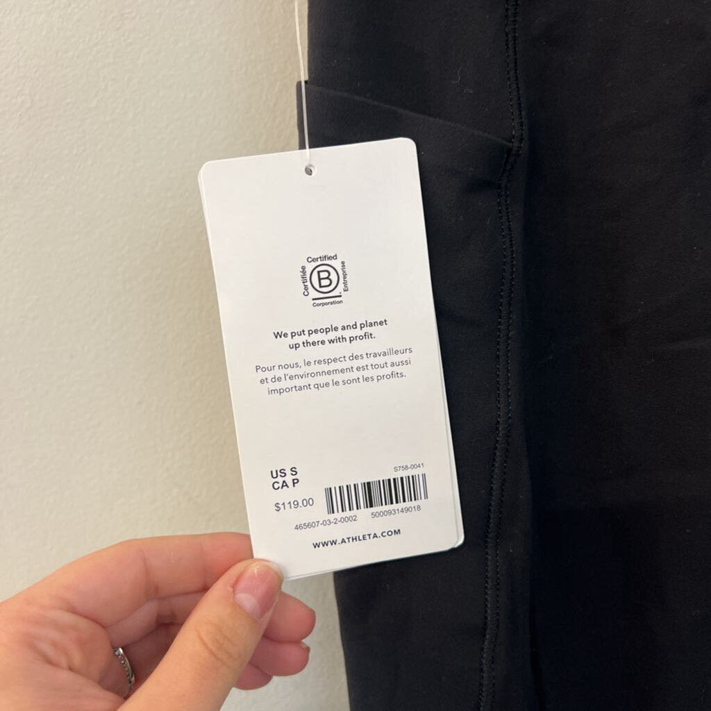 Athleta Black Salutation Stash Flare Leggings Small