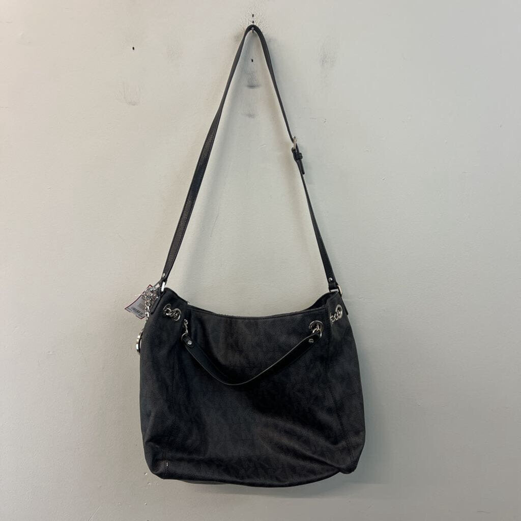 Michael Kors Black Leather Logo Print Purse