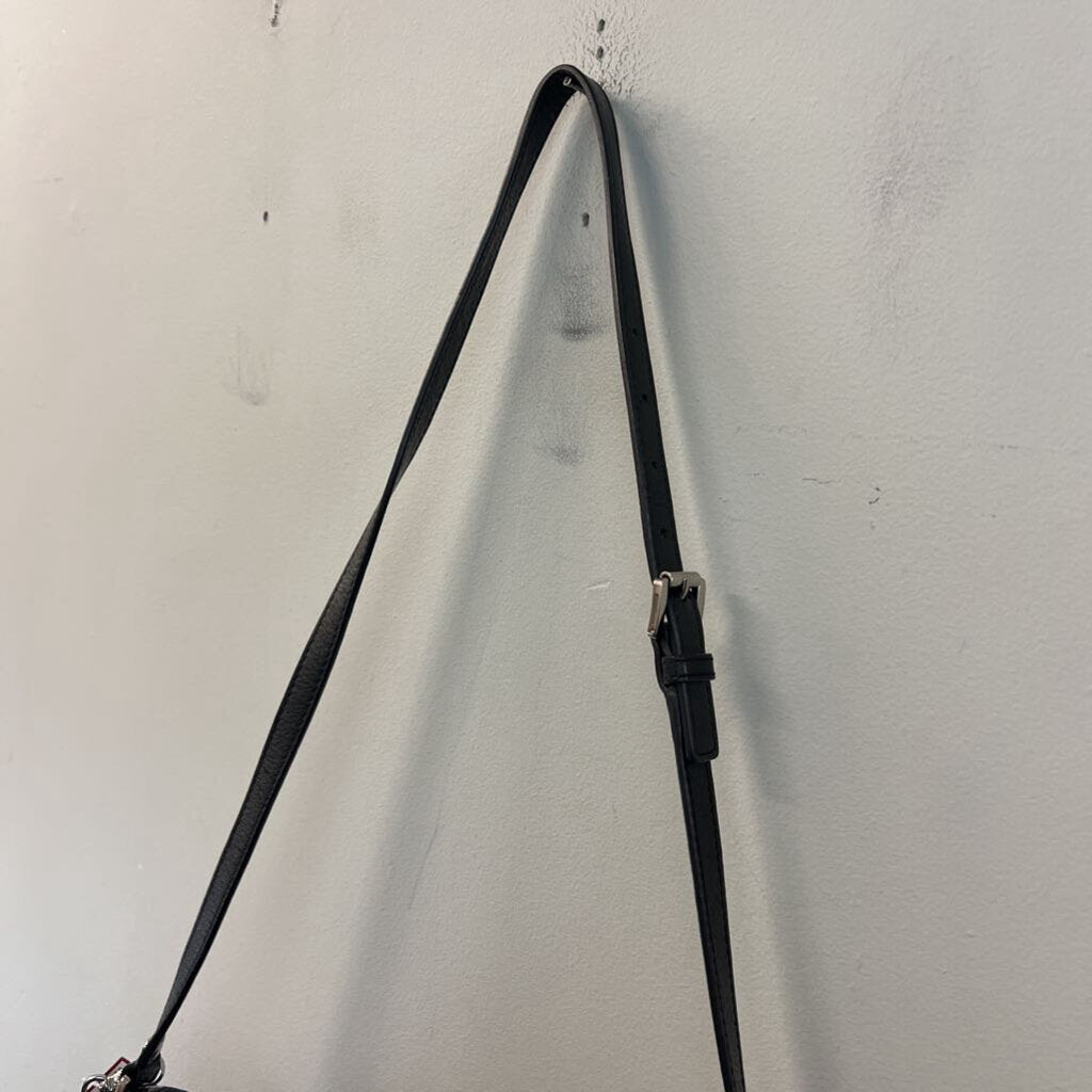 Michael Kors Black Leather Logo Print Purse