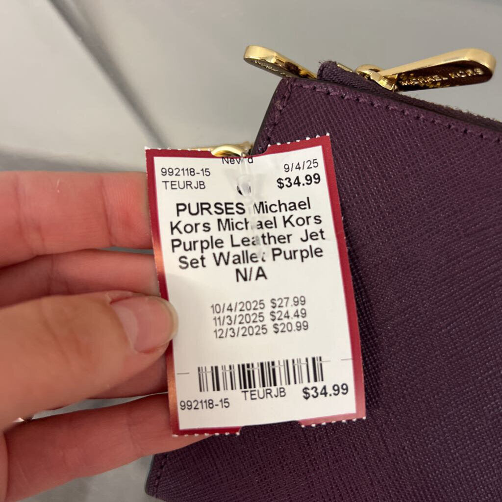 Michael Kors Purple Leather Jet Set Wallet