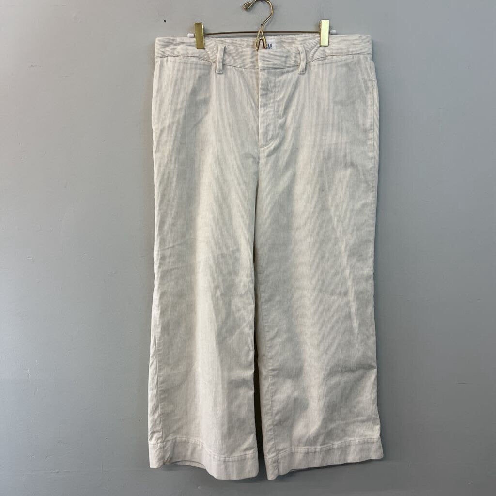 Gap Cream Corduroy High Rise Wide Leg Crop Pants 16
