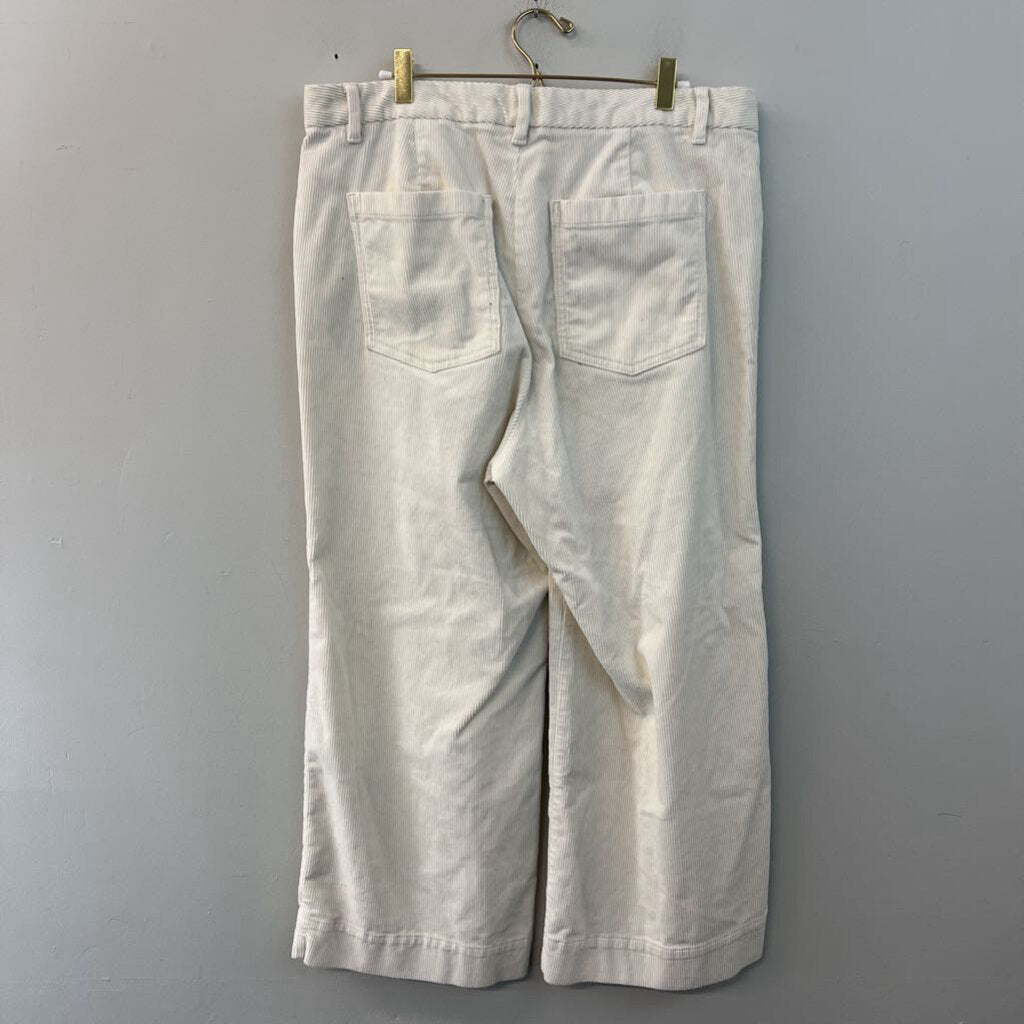 Gap Cream Corduroy High Rise Wide Leg Crop Pants 16