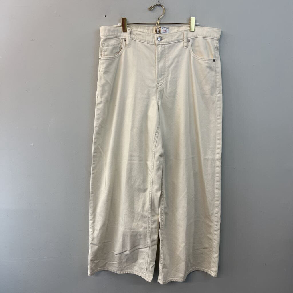 Gap Cream Denim Baggy Mid Rise Jeans 14