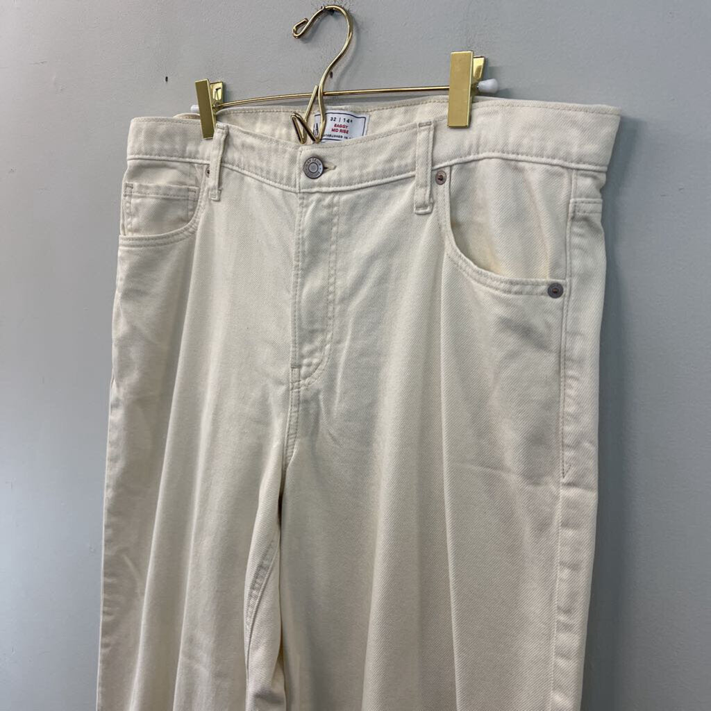 Gap Cream Denim Baggy Mid Rise Jeans 14