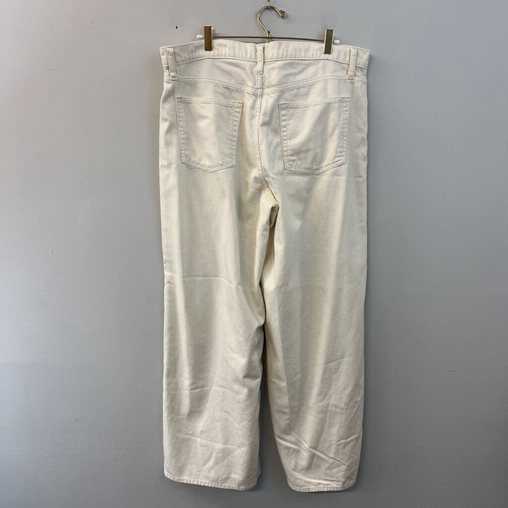 Gap Cream Denim Baggy Mid Rise Jeans 14