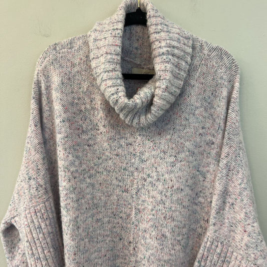 Loft Purple/ Multi Knit Turtleneck Sweater Large