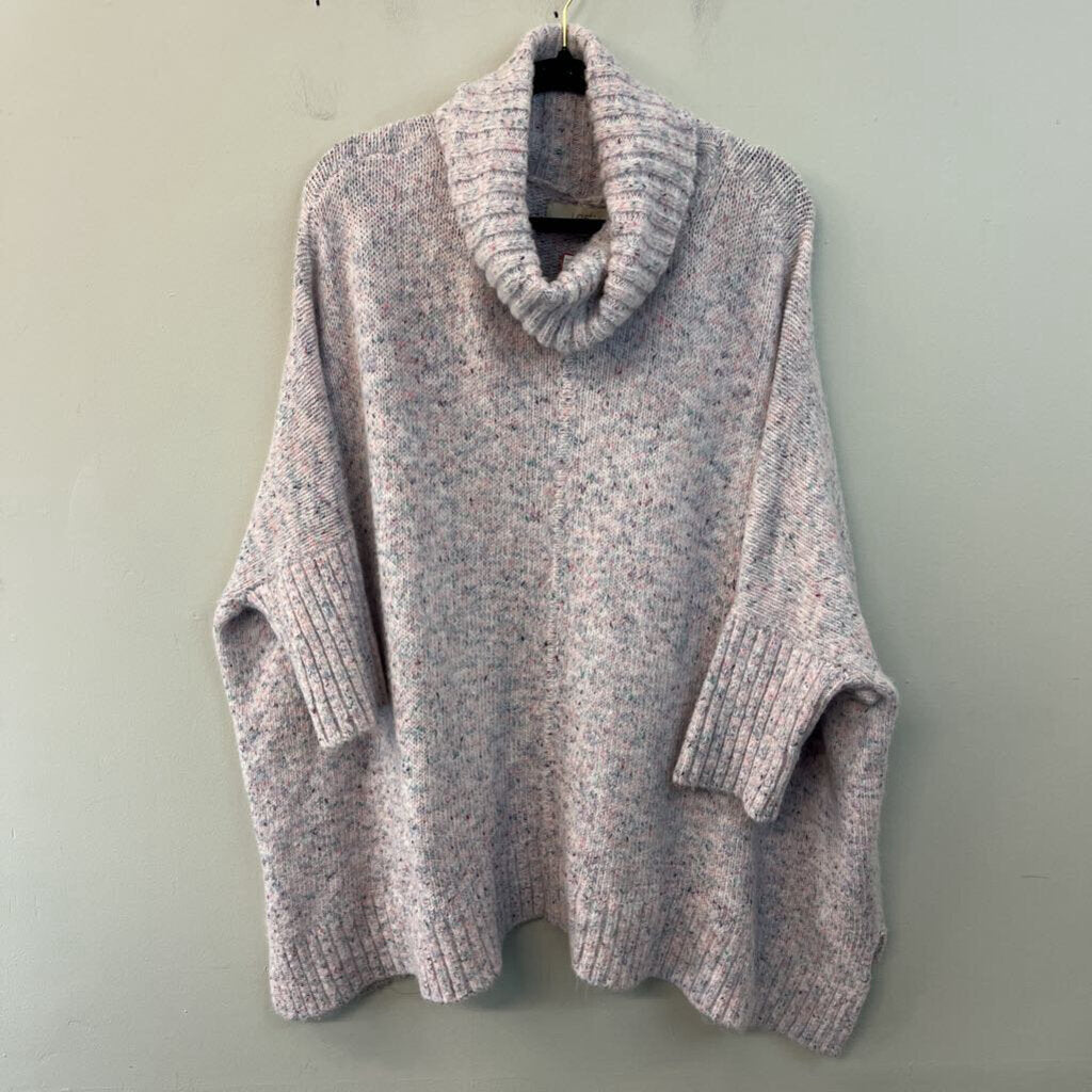 Loft Purple/ Multi Knit Turtleneck Sweater Large