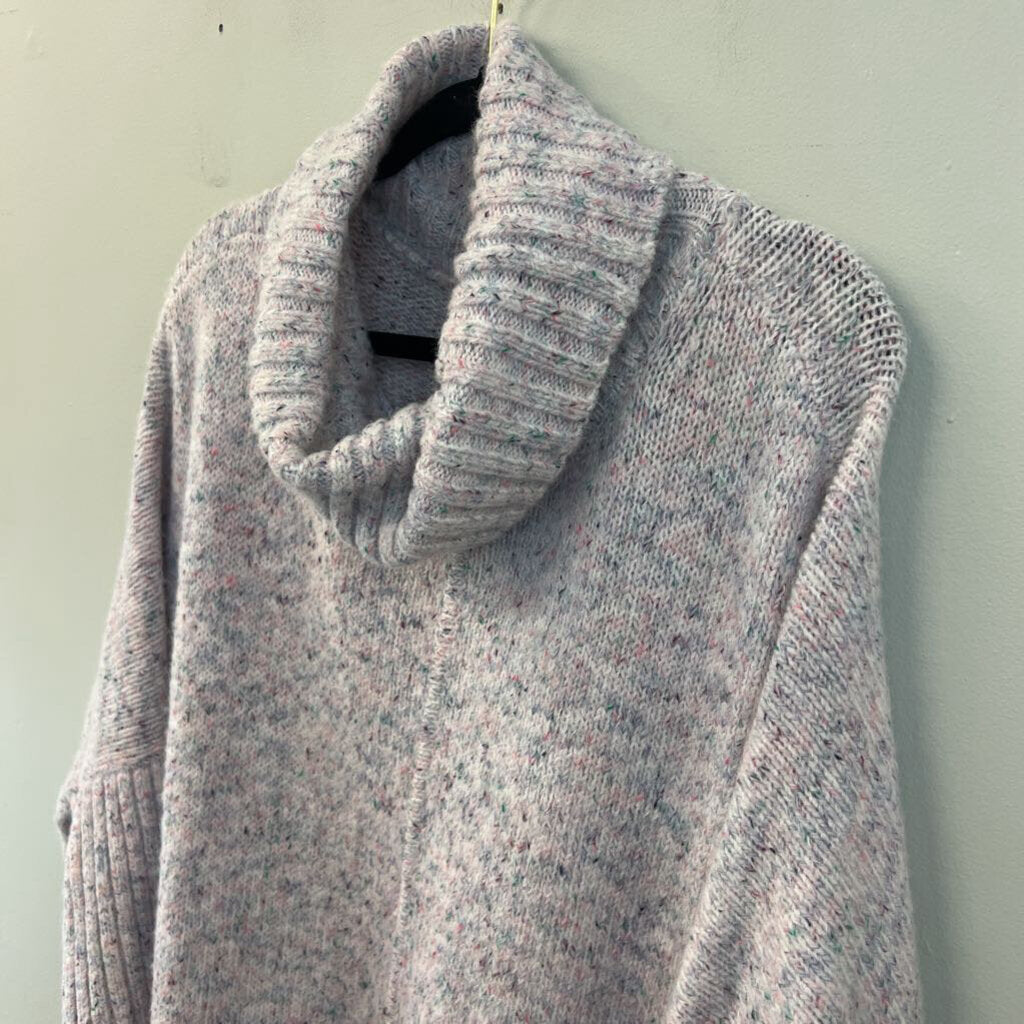 Loft Purple/ Multi Knit Turtleneck Sweater Large