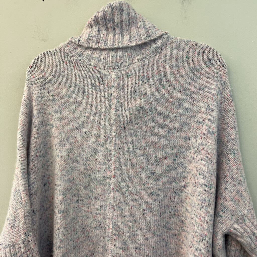 Loft Purple/ Multi Knit Turtleneck Sweater Large