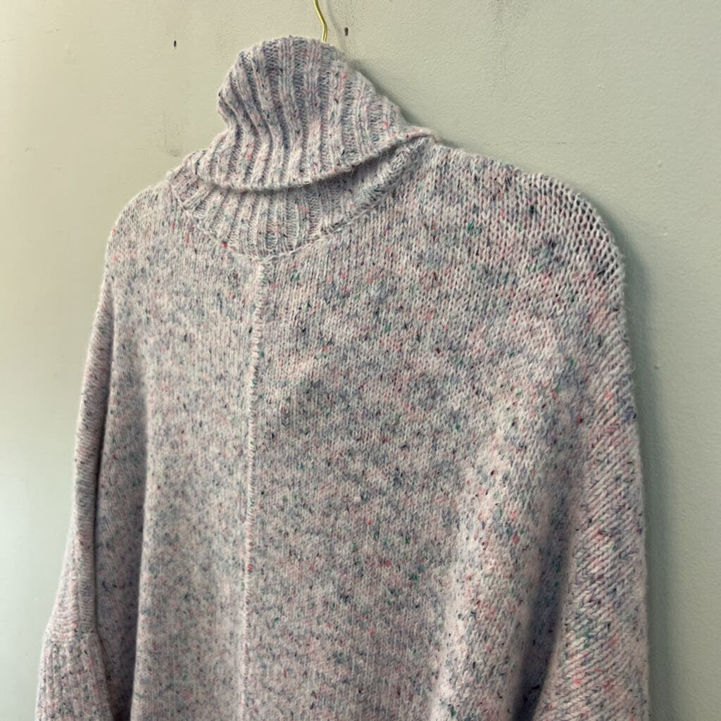 Loft Purple/ Multi Knit Turtleneck Sweater Large