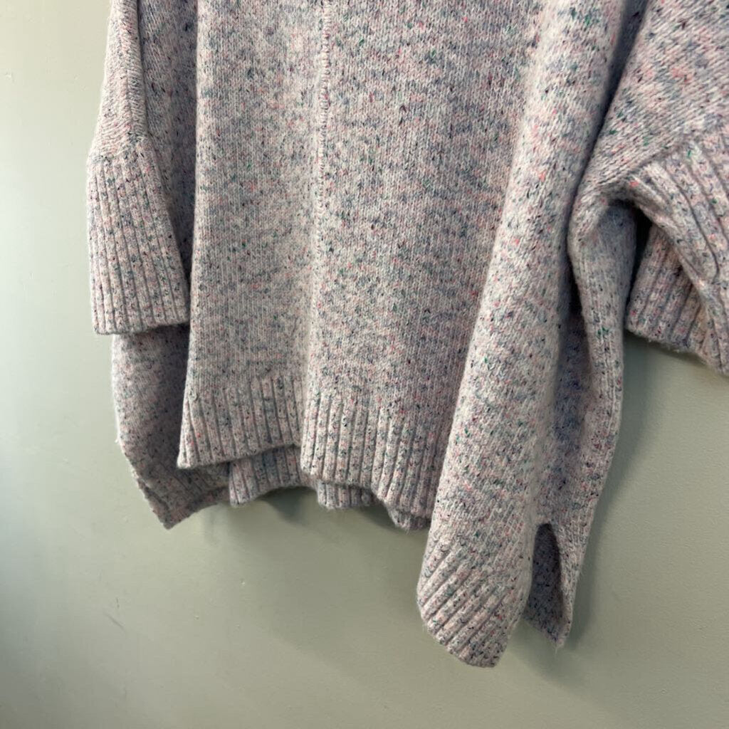 Loft Purple/ Multi Knit Turtleneck Sweater Large