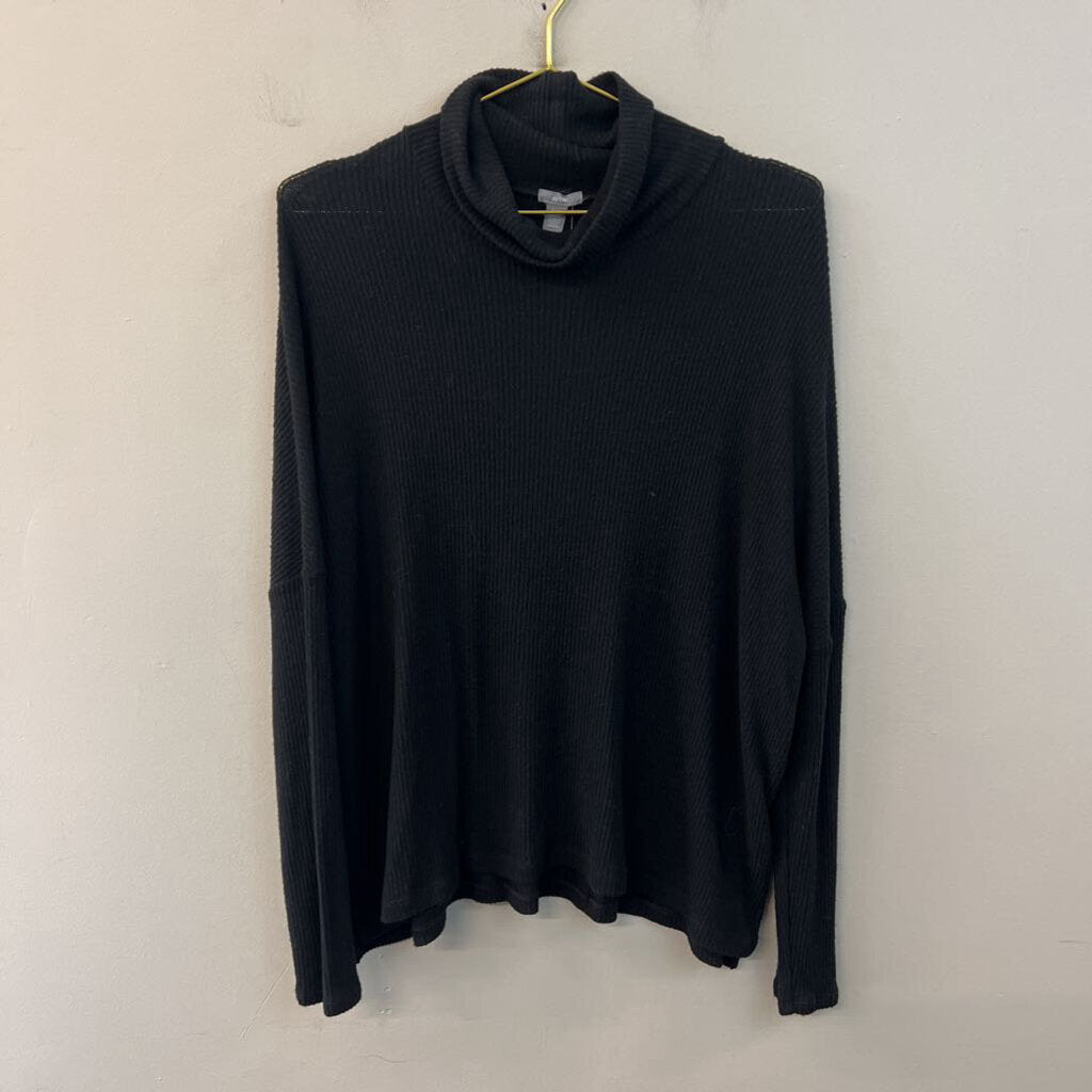 Aerie Black Ribbed Turtleneck Top Extra Large